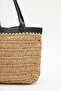 Iris Wicker Basket Bag Beige - 5