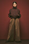 Wide Pleated Gabardine Pants Khaki