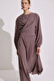 Modal Long Sleeve Anvelop Dress Dusty Rose - 4