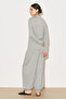 Easy Buttoned Long Sleeve Blouse Gray Melange - 5
