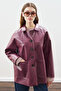 Classic Cut Leather Jacket Mürdüm - 6