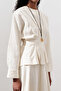Linen Double-Breasted Tie-Down Bluz Vanilla - 7