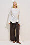Linen Asymmetric Long Sleeve Blouse Beige - 3