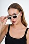 Cream Rectangular Vintage Retro Sunglasses - 2