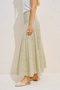 Embroidered Piece Embedded Wide Skirt Beige - 6