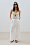 Linen Tie-Up Pants Ecru - 4