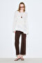 Textured Tunic with Tie-Up Detail, Ecru
