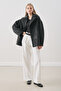 Boucle Double-Breasted Coat Black - 3