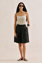 Linen Pleated Bermuda Shorts Black - 4