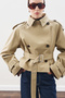 Belted Short Trench Coat Sand - 4