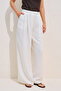 Linen Blended Pleated Pants Ecru - 6