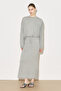 Easy Balon Sleeve Adjustable Blouse Gray Melange
