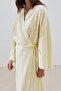 Textured Double-Breasted Closed Dress Yellow - 3