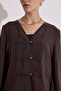 Modal Wide Sleeve Blouse Bitter Brown - 3