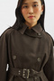 Belted Short Trench Coat Aci Brown - 3