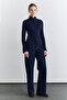 Cardigan with Cross Closure Navy Blue - 2