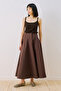 Partial Gabardine Skirt Brown