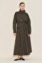 High-Neck Short Shirt Brown - 4