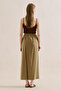 Linen Mixed Natural Skirt Pants Camel - 6