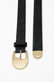 Antique Buckle Thin Belt Black - 6