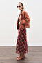 Patterned Tulle Flawed Skirt Brown Plaid - 5