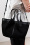 Canvas Stitched Mini Bag Black - 4