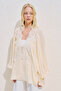 Lace Collar Draped Blouse Vanilla