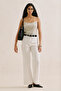 Classic Long Wide-Leg Pants Ecru