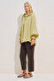 Ruched Collar Muslin Blouse Yellow - 6