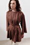 Ribbed Wide Sleeve Tunic Hot Brown - 4