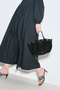 Canvas Stitched Mini Bag Black