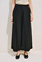 Linen Mixed Wide Pleated Pants Black - 5