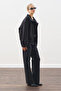 Trench Style Bomber Jacket Black - 2