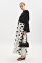 Partially Patterned Skirt Ecru Polka Dot - 3