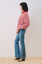 Striped Collar Sweatshirt Red - 4