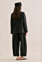 Double-Breasted Blazer Jacket with Knot Detail Black - 7
