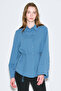 Textured Wide-Cuffed Shirt Indigo