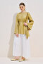 Linen Mixed Asymmetric Blouse Safran - 4