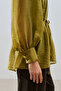 Tunic with Wide Cuffs and Belt Yellow - 5