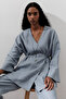 Linen Cruvaze Closure Kimono Blue