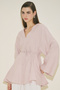 100% Linen Volume Tunic Pink - 5