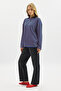 Striped Polo Collar Sweatshirt Blue - 3
