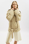 Belted High-Collar Short Trench Coat Sand - 5