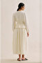 Muslin Embroidered Draped Skirt Ecru - 7