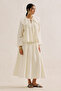 Muslin Embroidered Wide-Collar Blouse Ecru - 2