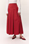 Ruched Gabardine Skirt Red - 6