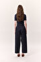 Pleated Gabardine Pants Navy Blue - 7