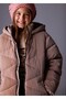 Girl's Padded Soft Texture Long Thick Winter Coat 7436 Brown - 3