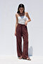 Muslin Comfortable Pants Burgundy - 5
