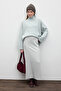 Satin Midi Skirt Silver - 3